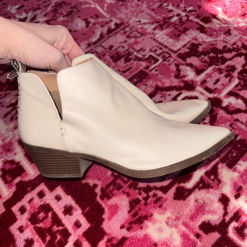 Elegant Cream Ankle Boots